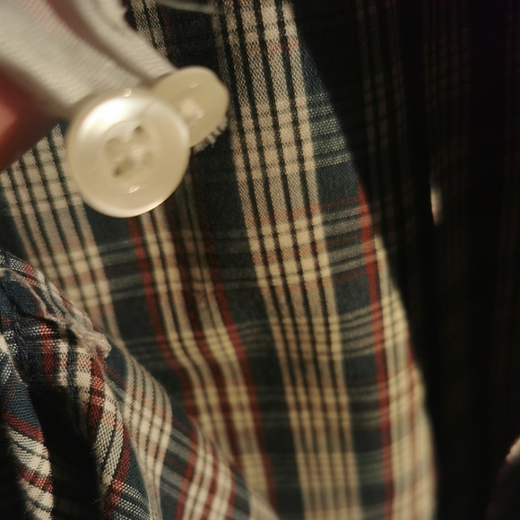 Original Penguin Navy, Burgundy and White Checkered Button-Down Shirt Size L - Picture 6 of 7